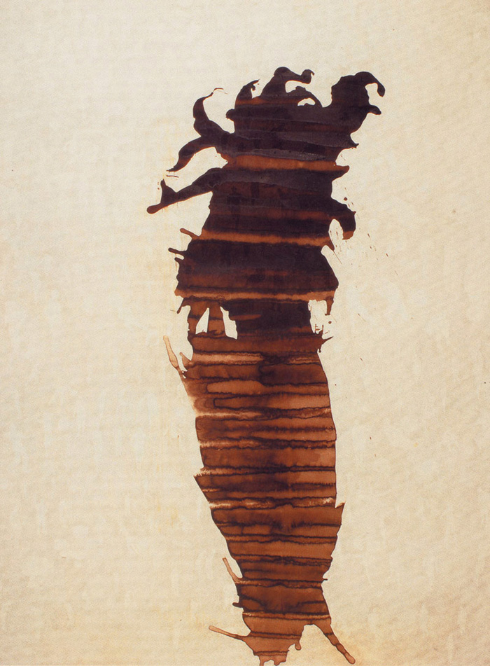 Jean-Jacques Ceccarelli, « Tache », Broux de noix Crayon graphite sur papier Lenox, 1998, 150x100cm, photographie Patrick Box